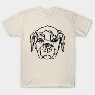 Dog black Outline Design T-Shirt